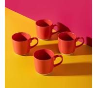 La Cafetiere Set of 4 Red Ceramic Coffee Mugs La Cafetiere Red