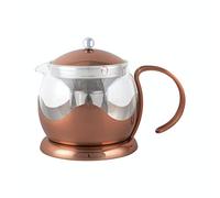 La Cafetière Teapot Glass Loose Leaf Teapot with Infuser, 1.2 L, Copper