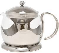 La Cafetière Teapot Glass Loose Leaf Teapot with Infuser, 1 L, Silver, 13.5 x