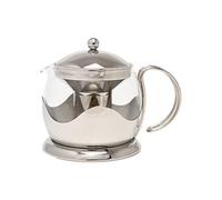 La Cafetière Teapot Glass Loose Leaf Teapot with Infuser, 1 L, Silver