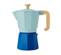 La Cafetière 'Venice' 6 Cup Espresso Maker, 2-Tone Sky Blue, Wooden Handle 290ml - Blue - Aluminium - Espresso Maker