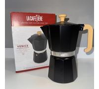 La Cafetière Venice Aluminium Espresso Maker, Six Cup, Black