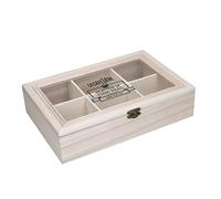 6-Compartment Wooden Tea Box La Cafetiere Brown One Size