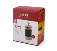 La Cafetière 'Zero' 3 Cup Cafetiere, Latte Coloured Stainless Steel No Mess French Press with Borosilicate Glass Beaker, Removable Base for Grounds Disposal, Gift Boxed, 350ml