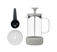 La Cafetière 'Zero' 3 Cup Cafetiere, Latte Coloured Stainless Steel No Mess French Press with Borosilicate Glass Beaker, Removable Base for Grounds Disposal, Gift Boxed, 350ml