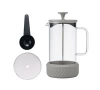 La Cafetière 'Zero' 8 Cup Cafetiere, Latte Coloured Stainless Steel No Mess French Press with Borosilicate Glass Beaker, Removable Base for Grounds Disposal, Gift Boxed, 1L