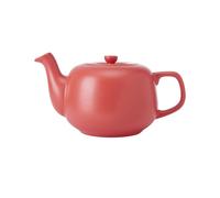 La Cafetire Classic 4 Cup Ceramic Teapot, 1.2L Red Teapot with Non-Drip Spout