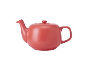 La Cafetire Classic 4 Cup Ceramic Teapot, 1.2L Red Teapot with Non-Drip Spout