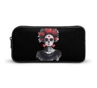 La Calavera Catrina Dia De Los Muertos Day Funny Pencil Cases Multipurpose Large Pen Pouch Makeup Storage Bag