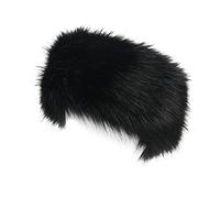 LA CARRIE Faux Fur Headband with Stretch Women's Winter Earwarmer Earmuff, A Black, 1 Count (Pack of 1)