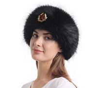 LA CARRIE Faux Fur Headband with Stretch Women's Winter Earwarmer Earmuff (Black with KGB 2)