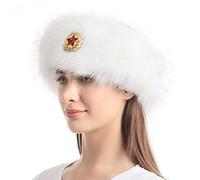 LA CARRIE Faux Fur Headband with Stretch Women's Winter Earwarmer Earmuff (White with KGB 2)