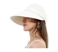 LA CARRIE Women Sun Hats Detachable Wide Brim UV Protection UPF 50+ Summer Beach Visor for Outdoor Sports, Beige, One Size