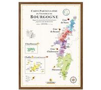 La Carte des Vins s'il vous plaît Burgundy Wine Travel Map, 50 x 70 cm, Coated, PEFC Certified Art Paper