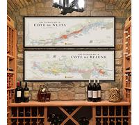 La Carte des Vins s'il vous plaît Climate Map of Burgundy, White, Matte Finish