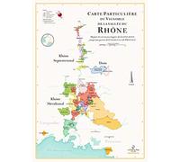 La Carte des Vins s'il vous plaît Rhône Wine Map - 70 x 100 cm