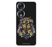 LA CASA DE LAS CARCASAS Case Compatible with Honor 90 Official Harry Potter Hogwarts Floral to Protect Your Mobile Phone, Transparent Silicone Flexible Case with Official Harry Potter License