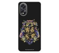 LA CASA DE LAS CARCASAS Case Compatible with OPPO A38 - A18 Official Harry Potter Hogwarts Floral to Protect Your Mobile Phone, Transparent Silicone Case with Official Harry Potter License