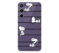 LA CASA DE LAS CARCASAS Case Compatible with Samsung Galaxy S23 FE Official Peanuts Snoopy Stripes to Protect Your Mobile Phone, Transparent Flexible Silicone Case with Official Snoopy License