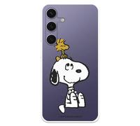 LA CASA DE LAS CARCASAS Case Compatible with Samsung Galaxy S24 Plus Official Peanuts Woodstock and Snoopy Protect Your Mobile Phone Case Officially Licensed Snoopy Soft Clear Silicone Case