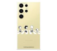 LA CASA DE LAS CARCASAS Case Compatible with Samsung Galaxy S24 Ultra Official Peanuts Pedestrian Characters to Protect Your Mobile Phone, Transparent Silicone Case with Official Snoopy License
