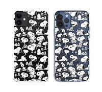 LA CASA DE LAS CARCASAS - Case for iPhone 12 - iPhone 12 Pro - Snoopy Silhouettes - Mobile Protection - Transparent Silicone - Official Peanuts License