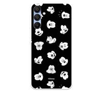 LA CASA DE LAS CARCASAS Case for Samsung Galaxy A15 5G Official Disney Classics, Mickey Faces Ultra Soft to Protect Your Mobile Phone, Liquid Silicone Case with Official Disney License