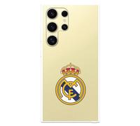 LA CASA DE LAS CARCASAS Case for Samsung Galaxy S24 Ultra Real Madrid Escudo Real Madrid Transparent Silicone Official Licensed Flexible