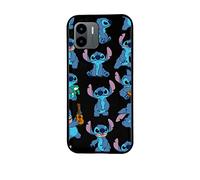 LA CASA DE LAS CARCASAS Case for Xiaomi Redmi A1 Official Lilo & Stitch Pattern Silicone Black to Protect Your Phone. Choose the Type of Case You Like with Official Disney License