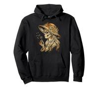 La Catrina Blowing Wishes Dandelion Sugar Skull Vintage Pullover Hoodie