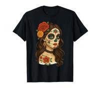La Catrina Day of the Dead De Los Muertos Women Sugar Skull T-Shirt
