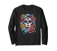 La Catrina Day of The Dead Dia De Los Muertos Sugar Skull Long Sleeve T-Shirt