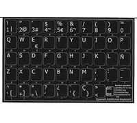 La Caverne d'Eabani Spanish Keyboard Stickers, Black Vinyl, Letter Print, 11mm x 13mm, Compatible with Keyboard
