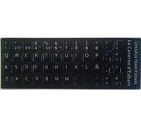 La CAVERNE D'EABANI® Spanish Keyboard Stickers with Black Background 11 mm x 13 mm