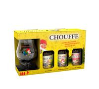 La Chouffe Belgian Craft Beer Gift Set, Original Cherry Houblon Flavor | Branded Chalice Included, 3 x 330ml Bottles