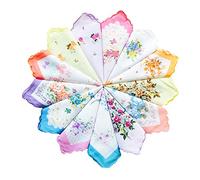 La Closure Ladies Vintage Floral 100% Cotton handkerchiefs mixed Bulk, Multi, 5 PCS