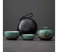 La cocina Ceramic Gongfu Travel Tea Set - Gorgeous Chinese Teapot Set with 2 Tea Cups, Portable Carrying Case…