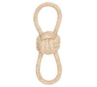 La Cordeline Natural Hemp Rope Dog Toy, Chew, Interactive Toy for Dogs, Puppies, 2 Handles, 28 cm