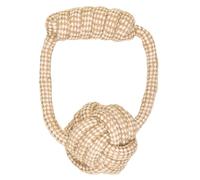 La Cordeline Natural Hemp Rope Dog Toy for Dogs, Puppies, Interactive Toy - Ball Handle 15 cm