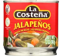 La Costena Green Pickled Jalapeno Peppers 340g tin - 6 pack