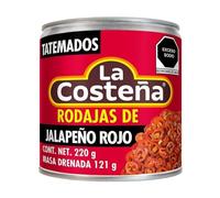 La Costena Red Nacho Jalapeno Tatemado 220g / Canned Mexican Red Jalapeno Chilli Peppers, Pickled Chilli Slices