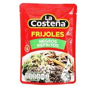 La Costena Refried Black Beans Pouch 220g / Authentic Mexican Frijoles, Ready to Eat Refried Beans, Easy Microwave Food, Gluten Free