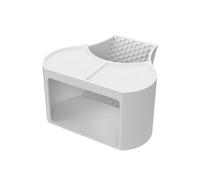 LA Crafted Hermit Crab Habitat Shelter with 2 Deep Dishes & Honeycomb Ramp - 2-in-1 Corner Hideout and Pool Station for Hermit Crabs, Isopods, and Reptiles - Made in USA (White)