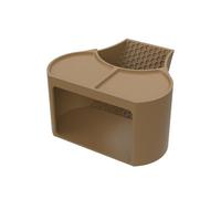 LA Crafted Hermit Crab Habitat Shelter with 2 Deep Dishes & Honeycomb Ramp - 2-in-1 Corner Hideout and Pool Station for Hermit Crabs, Isopods, and Reptiles - Made in USA (Sand)