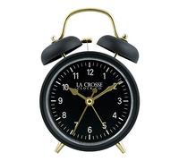 La Crosse 617-3314BG Black Twin Bell Quartz Alarm Clock