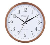 La Crosse Technology 404-50447-INT 12.8" Atomic Walnut Analog Wall Clock