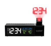 La Crosse Technology 616-1950-INT Pop-Up Bar Projection Alarm Clock with USB Charging Port, 6.51" L x 2.56" W x 1.81" H, Black