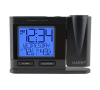 La Crosse Technology 616-41667-INT Black Atomic Projection Alarm Clock with Temperature