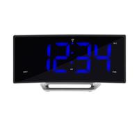 La Crosse Technology 617-249 1.8 Curved Blue Digital Atomic Dual Alarm Clock 6.60 L x 1.55 W x 3.45 H Black