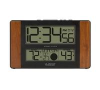 La Crosse Technology Atomic Digital Clock with Temperature and Moon Phase, Brown/Black, 11.1 x 1.14 x 6.61 inch